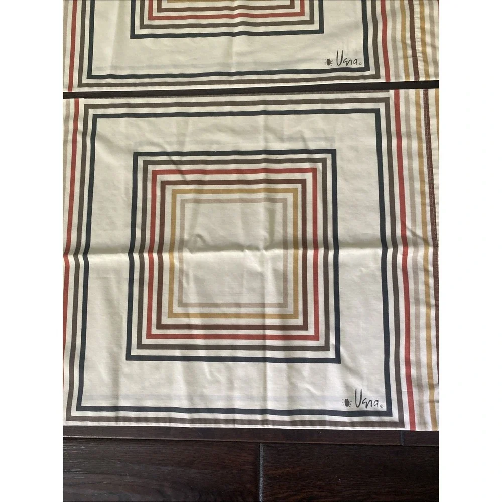 Vintage 1970's Vera Neumann Striped Square Standard Set of Pillowcases MCM